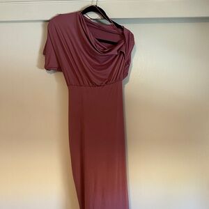 Chic Asymmetrical Mauve Dress